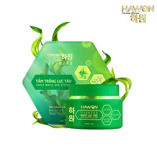 Combo Tắm Trắng + Kem Body Dưỡng Trắng Da Chiết Xuất Lục Tảo HAWON