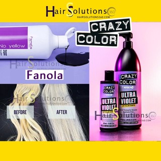 Dầu gội tím cao cấp Fanola  No Yellow Shampoo Crazy color ultra violet khử vàng cho tóc tẩy- Hairsoluitons360
