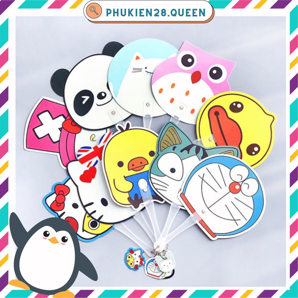 Quạt Nhựa Cầm Tay , Quạt Tròn Cầm Tay Mini Cute Xinh Xắn Đáng Yêu Nhặt Ngẫu Nhiên