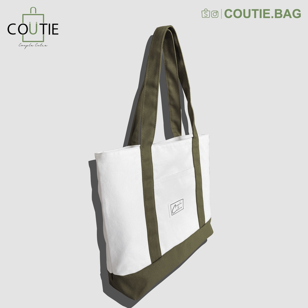 Túi Tote Canvas COUTIE BAG Phối Màu 2 Lớp - PM2210