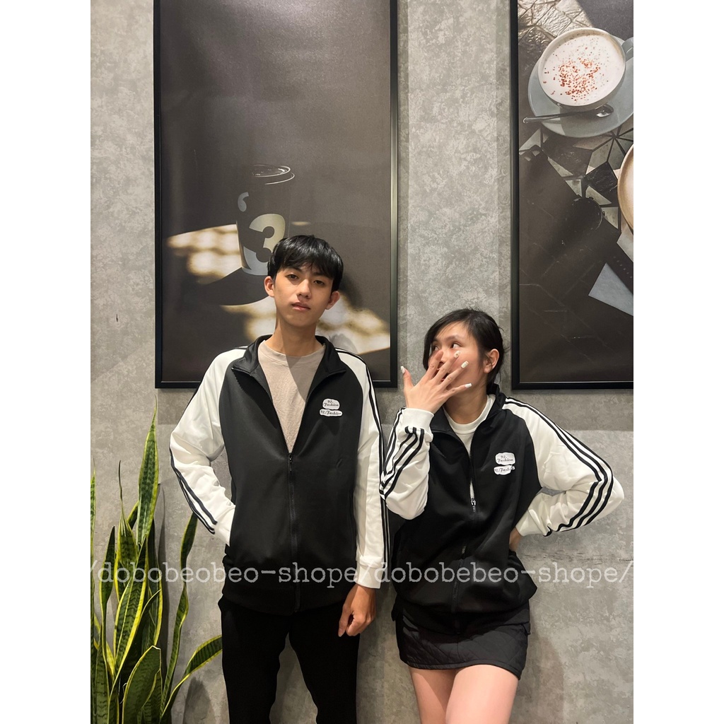 Áo khoác thể thao nam nữ  Phối Đen - Trắng