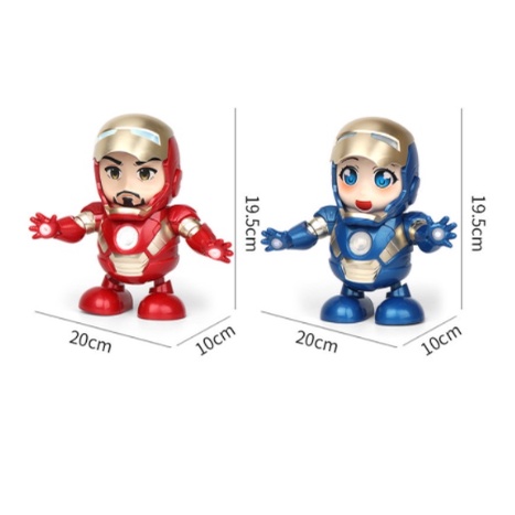 Đồ chơi Robot người sắt Iron man, người nhện, Hulk nhảy múa vui nhộn