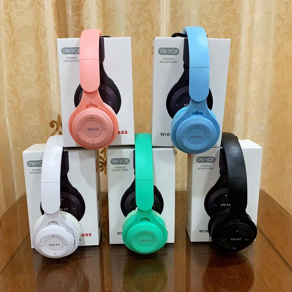 Tai Nghe Chụp Tai Bluetooth Y08, Tai Không Dây Có Mic, Có Thẻ Nhớ, Âm Bass Cực Chất, Nghe Nhạc Cực Hay Bảo Hành 1 Năm