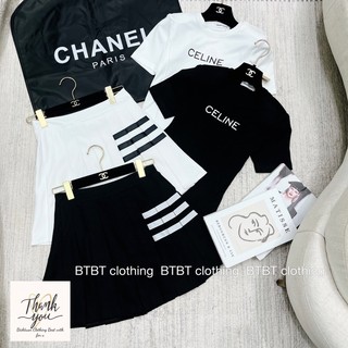 set chân váy sọc kẻ