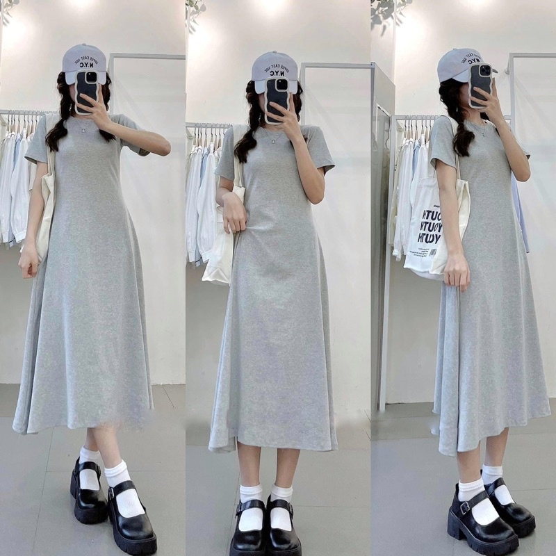 Đầm thun basic dáng dài