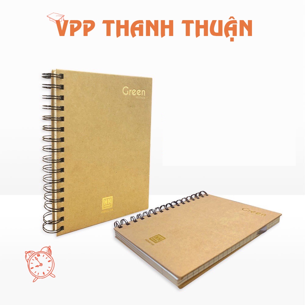 Sổ lò xo Office Green A5 200 trang Hồng Hà-bìa cứng 4161.