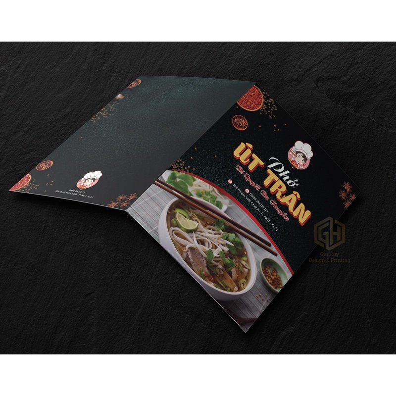 In menu gấp đôi bồi Carton