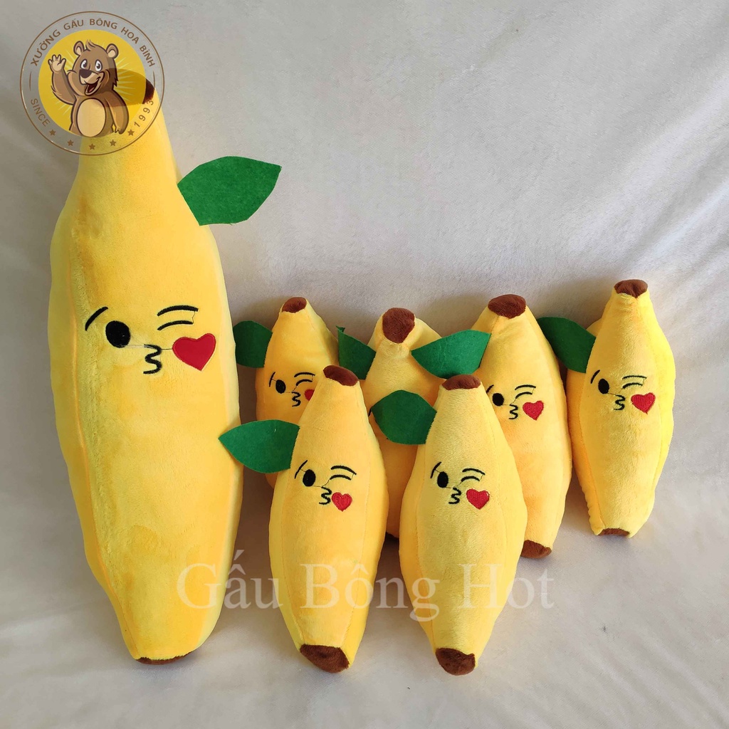 Thú gấu nhồi bông, Gối Ôm Hình Quả Chuối size 25cm, 55cm Siêu Dễ Thương Mềm Êm Mịn - HAUNNISHOP.VN