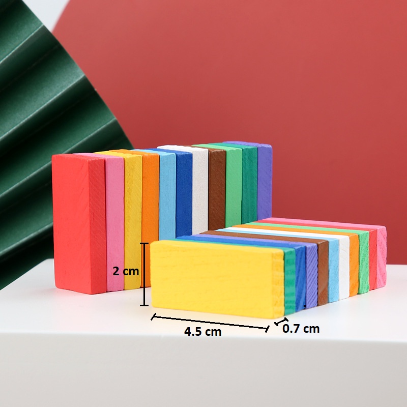 Bộ đồ chơi 100/120 hình khối Domino bằng gỗ cho bé - CTT026