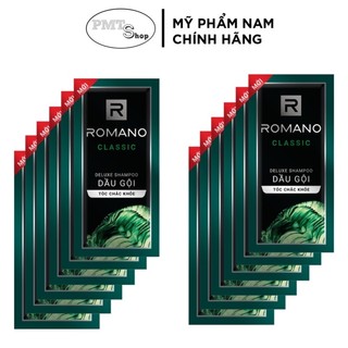 Dây 12 gói Dầu gội Romano 5g hương nước hoa cao cấp Classic 5in1 Attitude Force VIP Gentleman