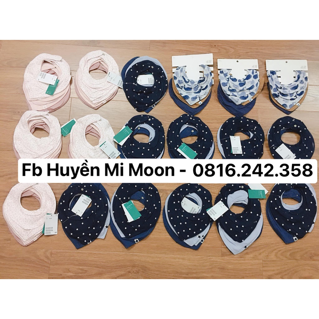 Set khăn yếm cổ cotton cho bé trai bé gái HM Auth chính hãng