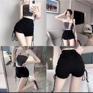 Quần đùi rút dây tập gym thun gân co dãn