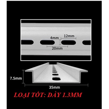 Thanh ray nhôm gài aptomat loại tốt dày 1.2mm
