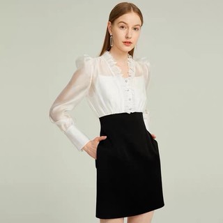 Đầm trắng đen ANMANI