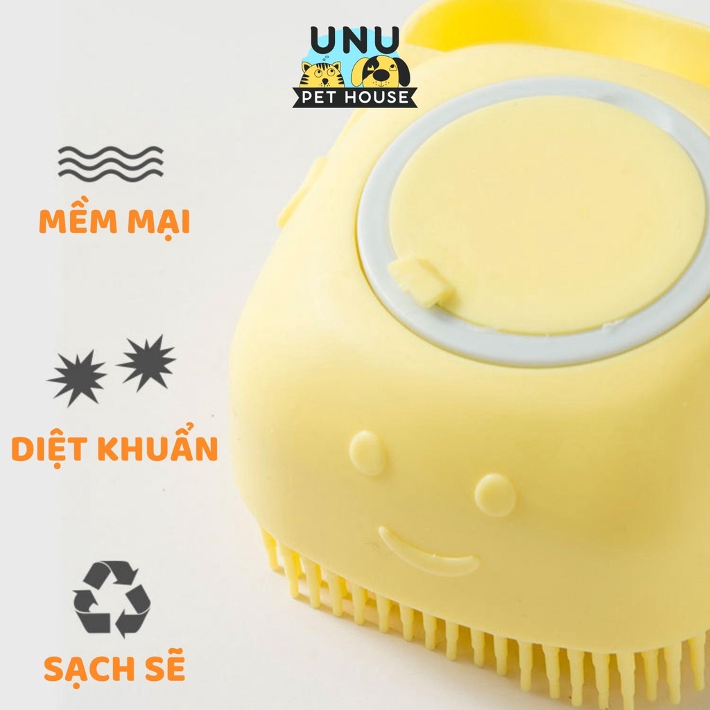 Bàn chải tắm chó mèo sillicon tạo bọt giúp thú cưng tắm sạch và tiện dụng - UNU Pet House