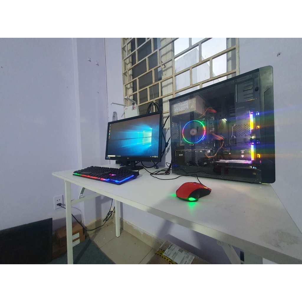 Bộ máy tính max setting LOL, FiFa CPU i5, ram 8g, vga p106 màn 22" fullHD