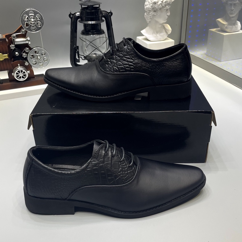 Giày tây nam mũi nhọn chất liệu da bò màu đen, nâu thời trang công sở CS01 - Puno Official Store | BigBuy360 - bigbuy360.vn