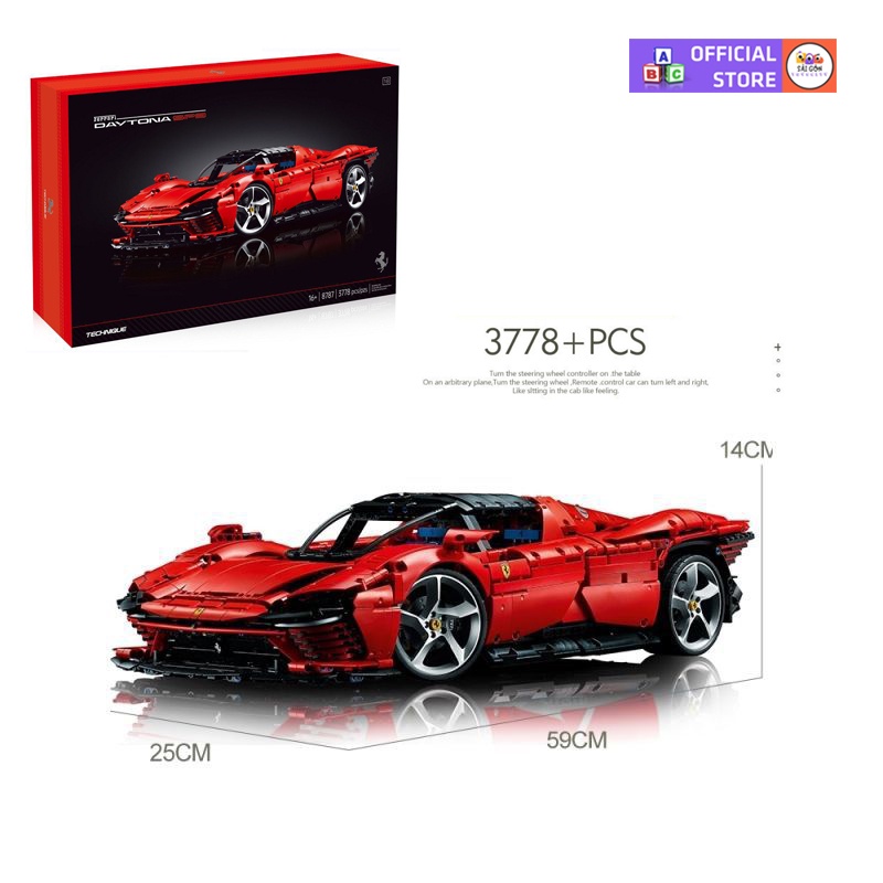 Đồ Chơi Lắp Ráp Mô Hình Xe TECHNIC Ferrari Daytona SP3 Tỉ Lệ 1:8 Điều Khiển Từ Xa Với 3700+PCS
