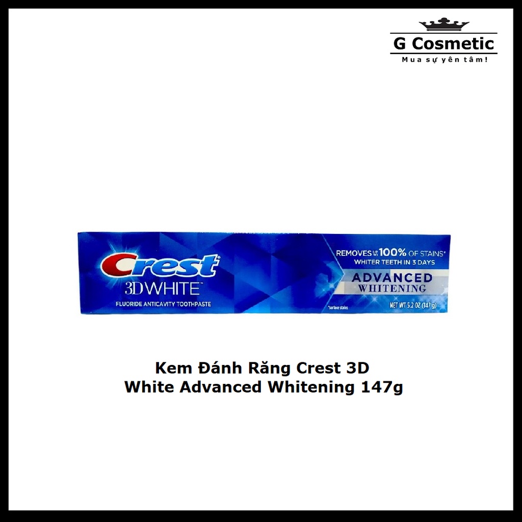 Kem Đánh Răng Crest 3D White Advanced Whitening 147g