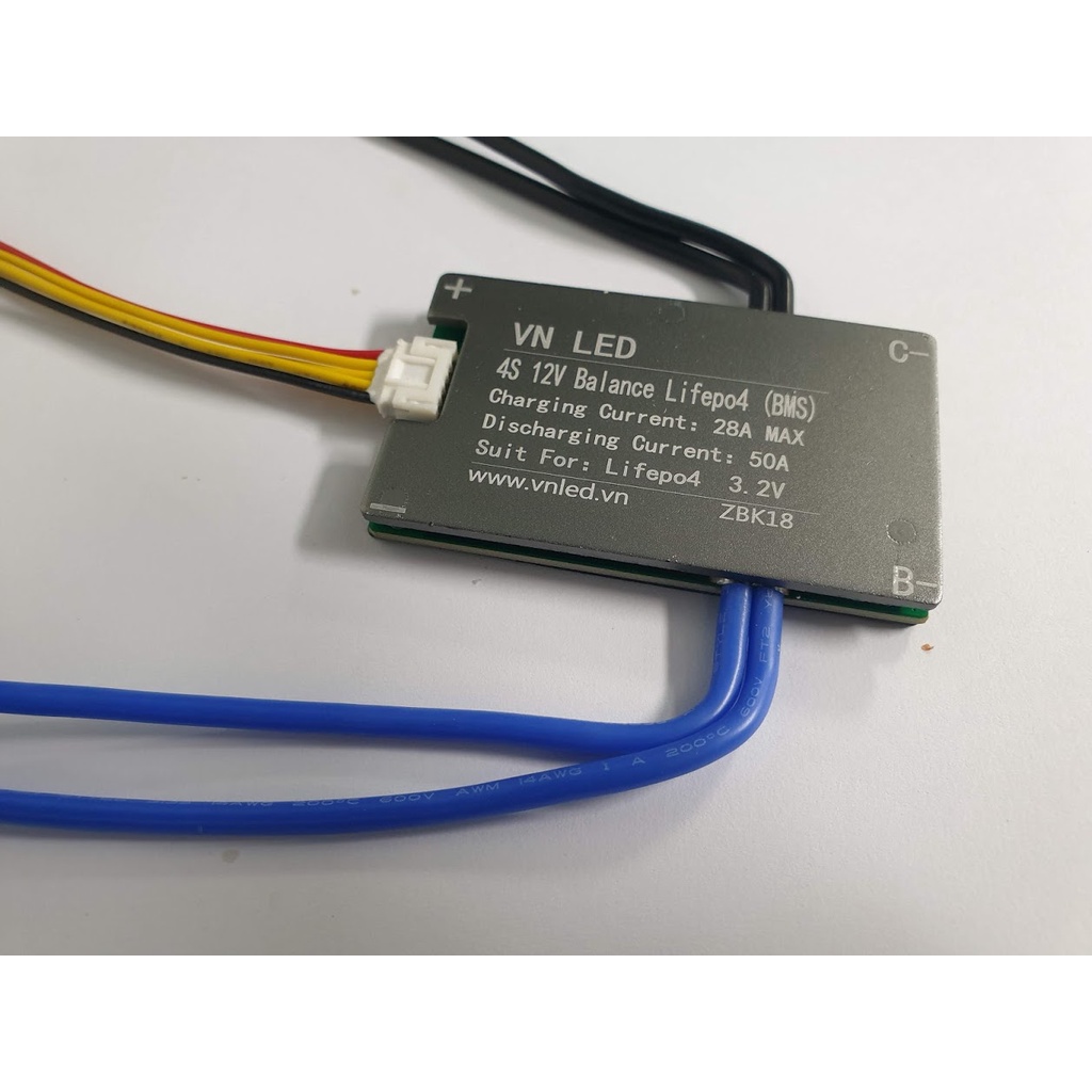 Mạch bảo vệ và cân bằng BMS cell Lithium Li-ion, Lifepo4 4S - 12V - 50A, dùng cho thiết bị dùng pin 