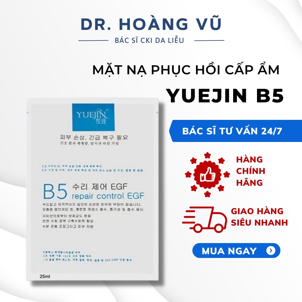 Mặt nạ b5 Yuejin - Mặt nạ phục hồi cấp ẩm Yuejin B5 Repair Control EGF 25ml - Dr. Hoàng Vũ