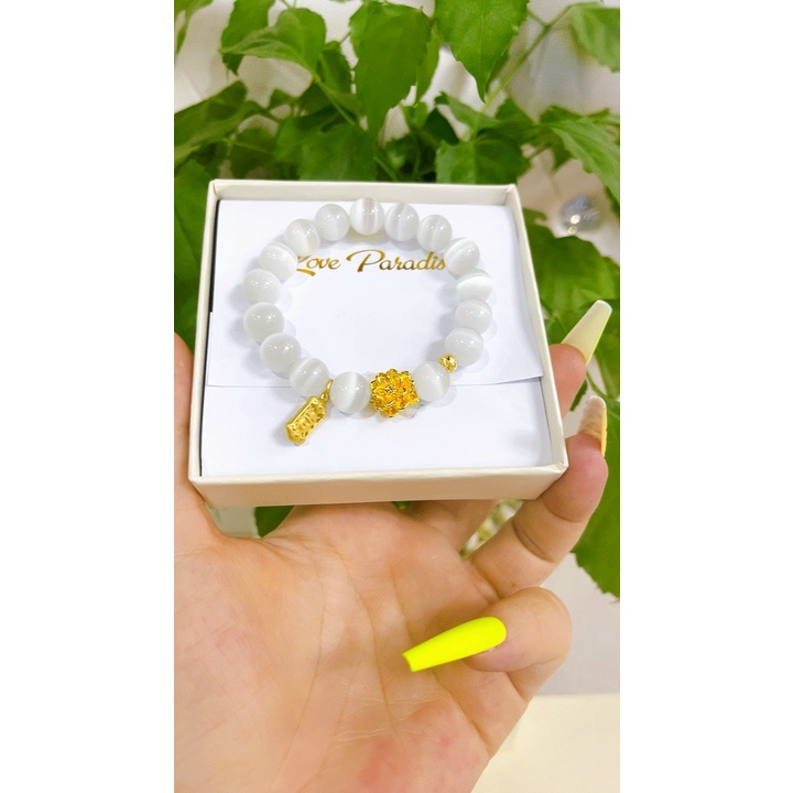 Vòng tay đá mix charem hoa sen fullbox