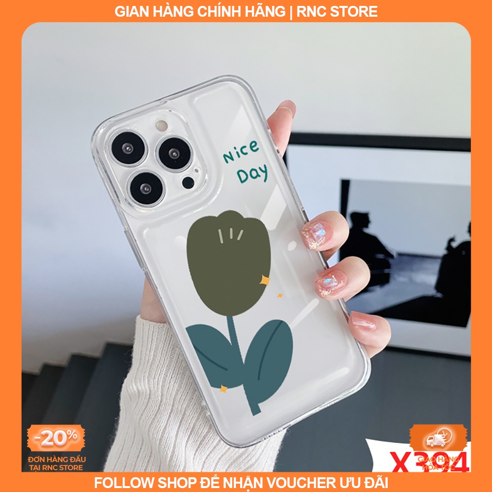 Ốp lưng Iphone X/XR/11 Pro/12/13 PM/14+/....dẻo trong Space viền camera hình Flowers