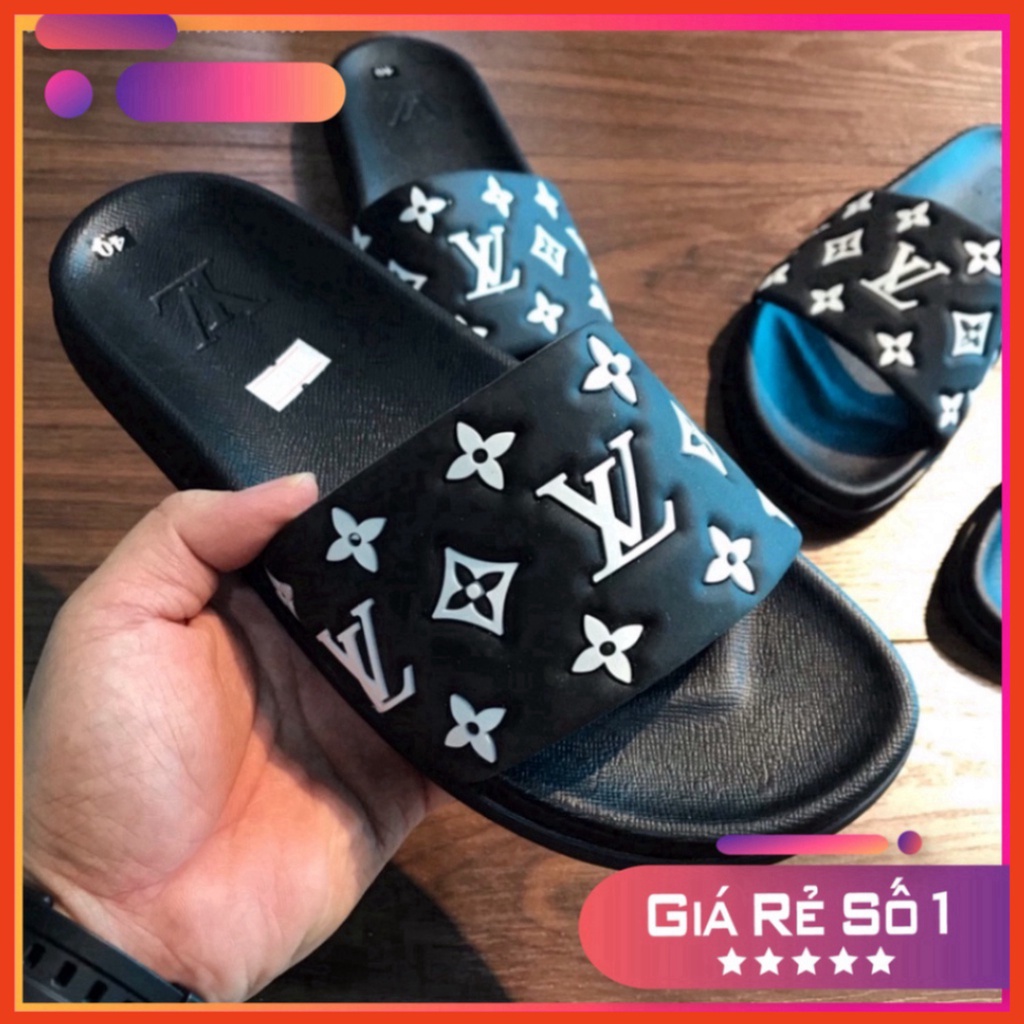 DÉP QUAI NGANG LV VÂN HOA TRẮNG - DÉP NAM EO VI QUAI HOA Rẻ Nhất Shopeee Xmenshop Xmenshop3