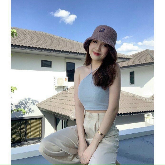 Áo Croptop Nữ Kiểu Cổ Yếm Vải Cotton Co Giãn Tốt Phong Cách Trẻ Trung Năng Động NEW UNISEX