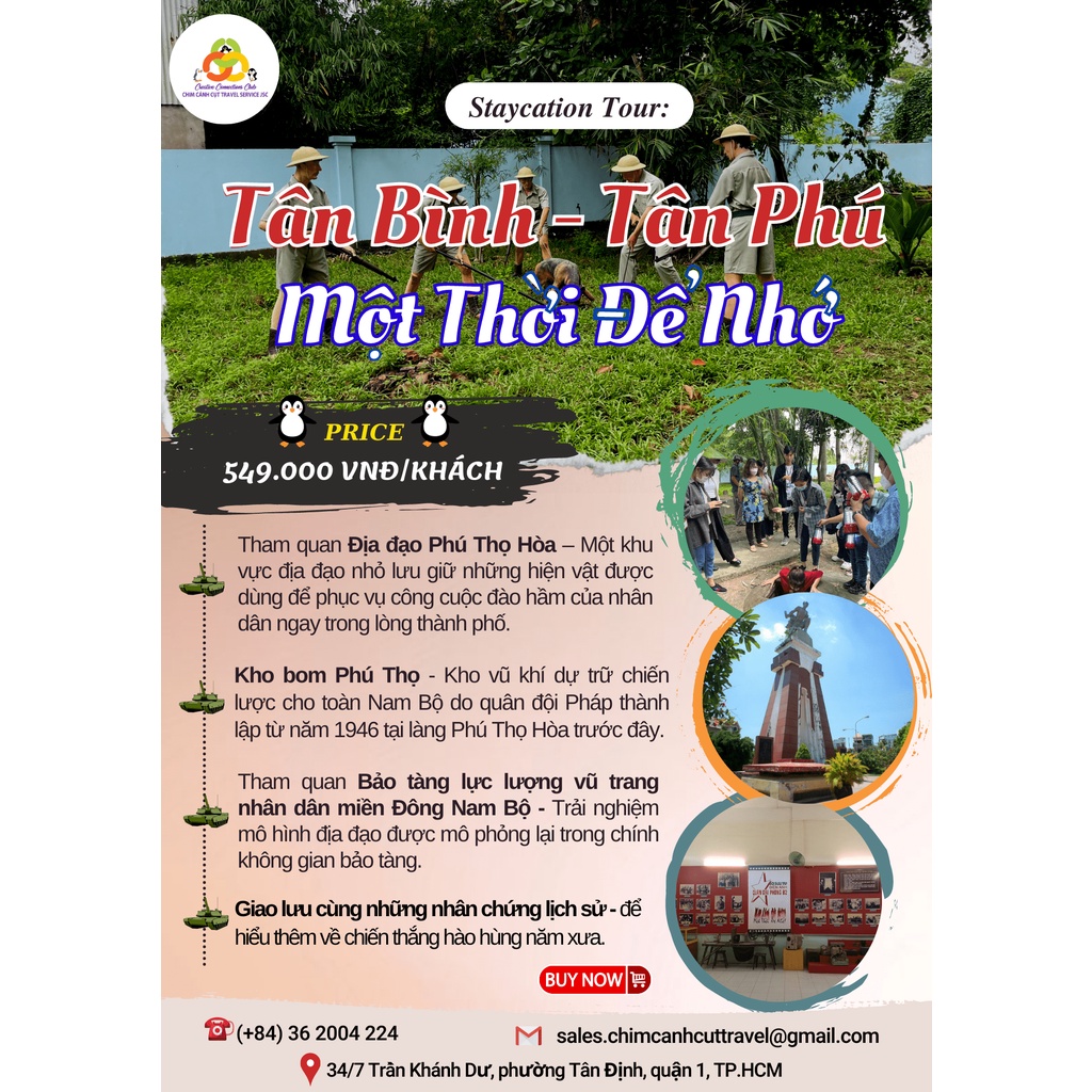 chương trình du lịch "Tân Bình - Tân Phú - Một Thời Để Nhớ" - Chim Cánh Cụt Travel JSC