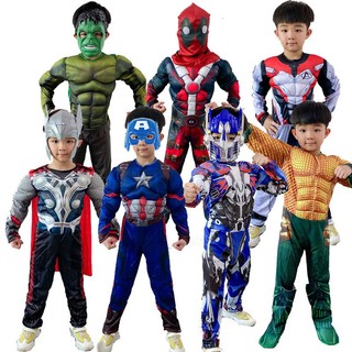  Quần áo hóa trang Halloween cho bé người nhện Spiderman đội trưởng Mỹ Captain America Iron man 