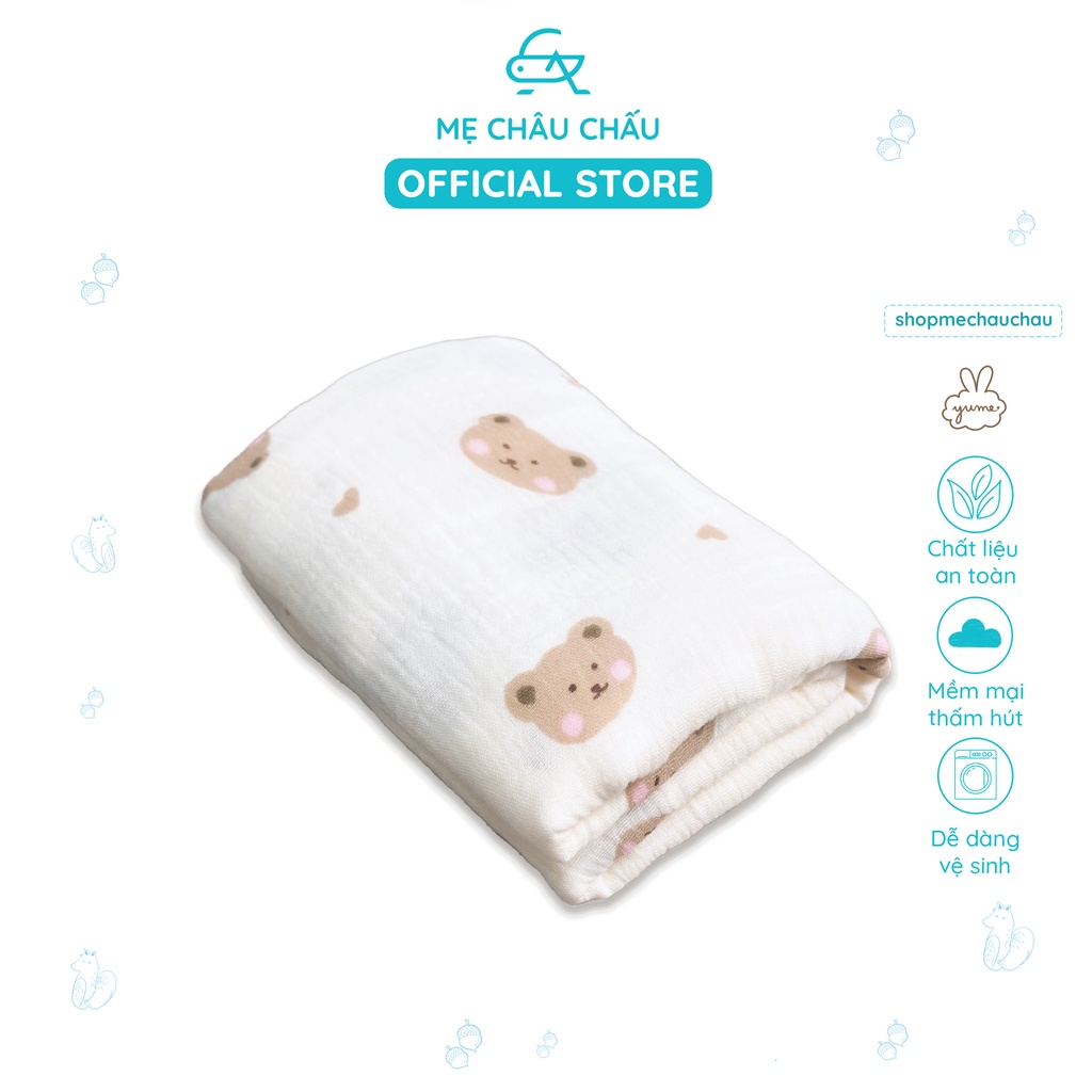 Khăn Tắm Xô Muslin Organic Yume Cho Bé KT 90*90cm