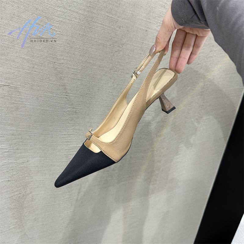 Giày Sandal Hở Ngón Cài Khóa Sau Lưng Thấp Thời Trang Xuân Hè 2023