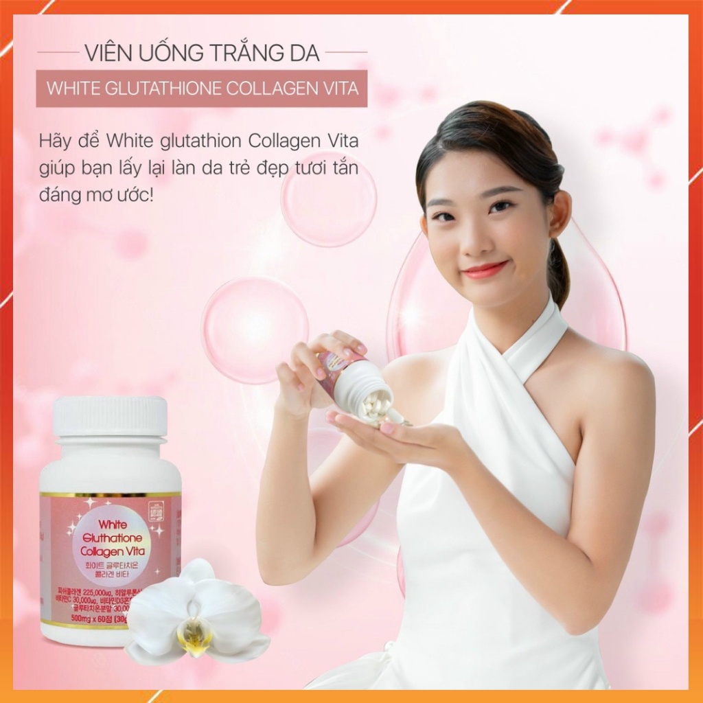 Viên Uống Trắng Da Tổng Hợp White Glutathione Collagen Vita 60 Viên Hàn Quốc | BigBuy360 - bigbuy360.vn