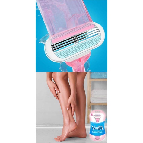 DAO CẠO 𝐆𝐢𝐥𝐥𝐞𝐭𝐭𝐞 𝐕𝐞𝐧𝐮𝐬 𝐒𝐞𝐧𝐬𝐢𝐭𝐢𝐯𝐞 𝐏𝐥𝐮𝐬 có rãnh bôi trơn nha đam Mỹ