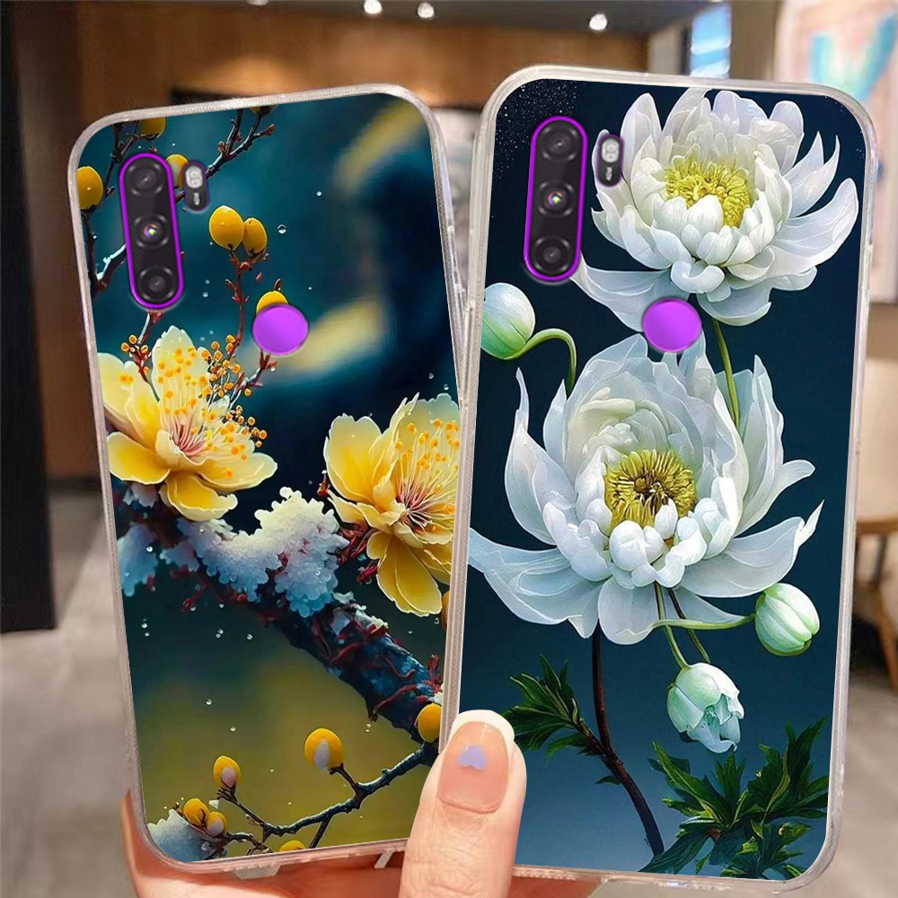 Ốp lưng vsmart Active 3 in nhám hình hoa cỏ