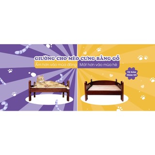 Giường gỗ CattyMan dành cho mèo cưng.