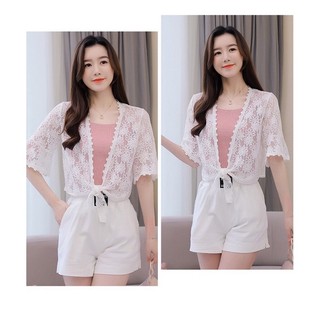 Áo khoác ren mỏng tay xoè, áo choàng ren đi biển