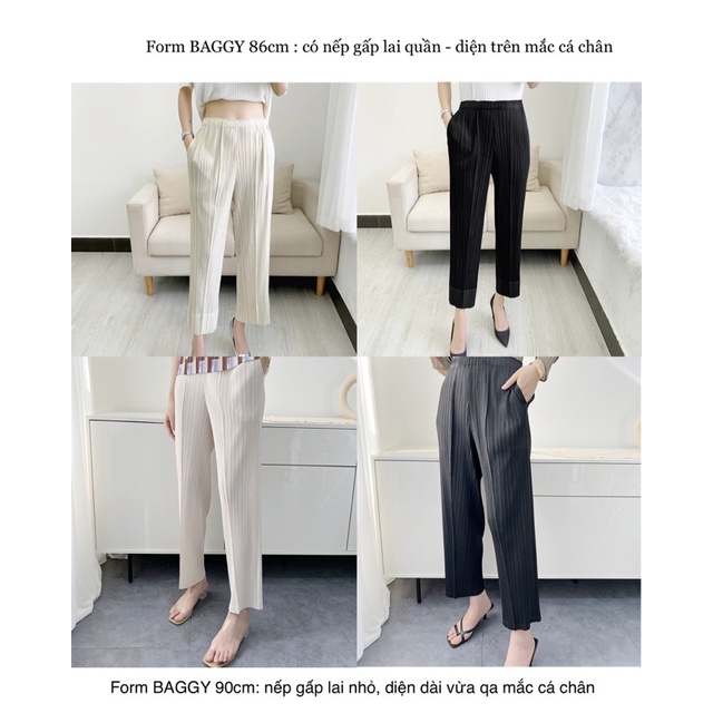 Quần lò xo cao cấp Form Suông- Form Baggy, Quần dài thiết kế lật lai sang trọng, lưng chun co giãn tốt