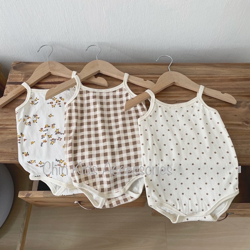 Body hai dây cotton xuất dư mềm mát cho bé