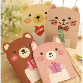 Sổ tay mini A6 tai gấu xinh xắn