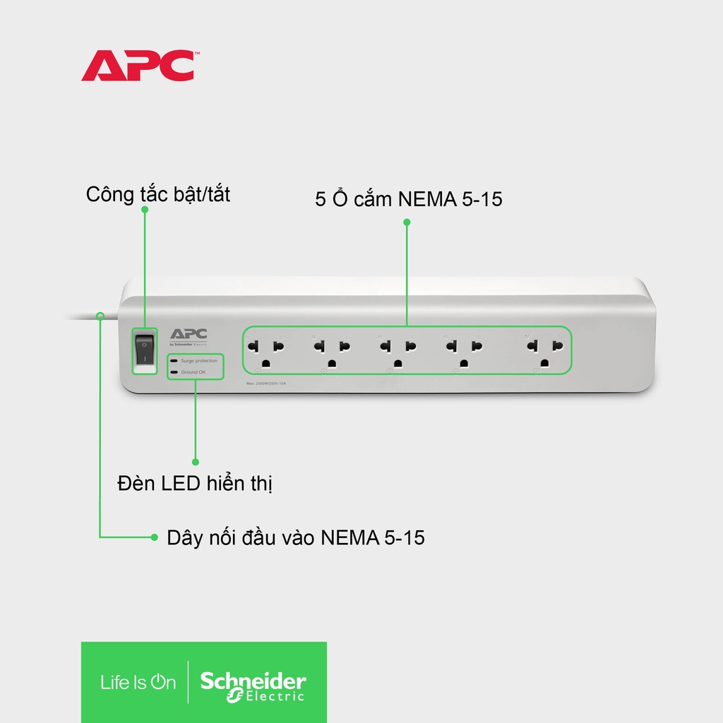 [FREESHIP] Ổ cắm chống xung sét APC by Schneider Electric PM53-VN