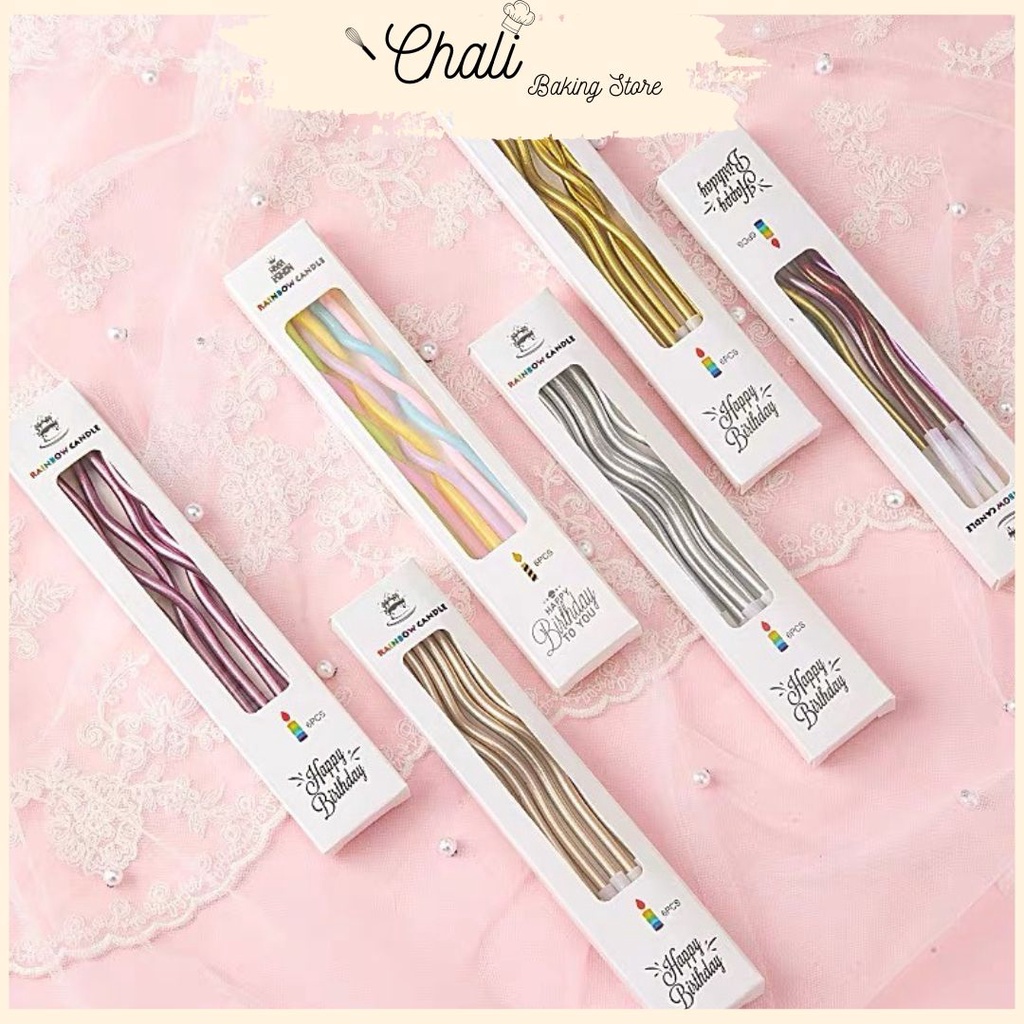 Nến trang trí bánh kem, bánh sinh nhật , nến xoắn dài - Phụ kiện trang trí bánh kem ❤️❤️❤️