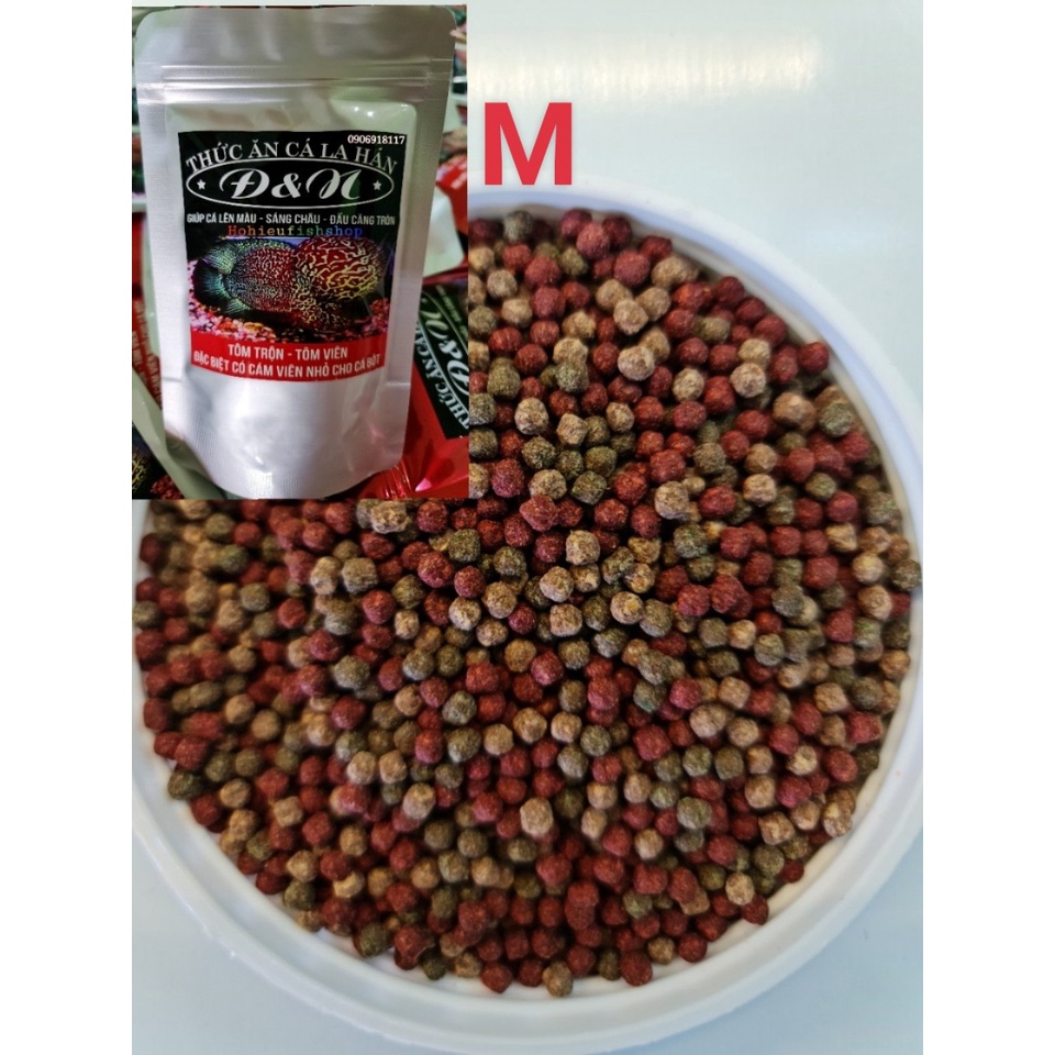 Thức Ăn Cá La Hán, Cám Viên Đ&N, Có viên Nhỏ và Lớn
