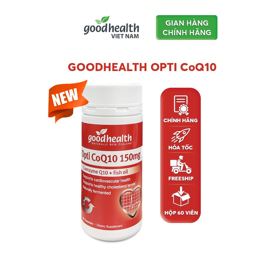 Viên uống bổ tim Goodhealth CoQ10 (+ Dầu cá) hỗ trợ nhịp tim, điều hòa huyết áp