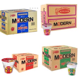 Thùng mì ly Modern lẩu thái tôm/ thịt xào / bò / riêu cua 24 ly