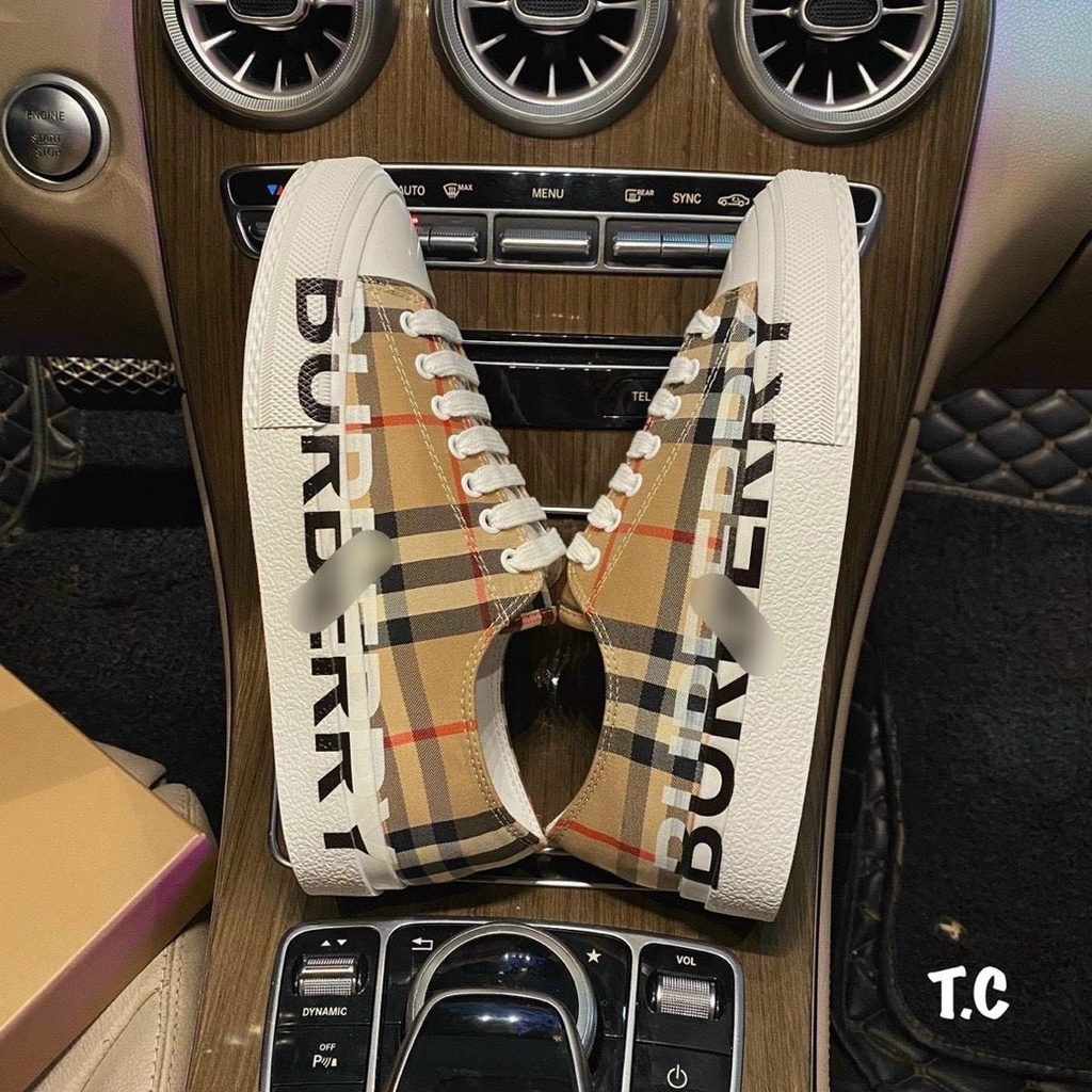 Giày thể thao nữ Bbr viền kẻ chữ đế nâu cao cấp