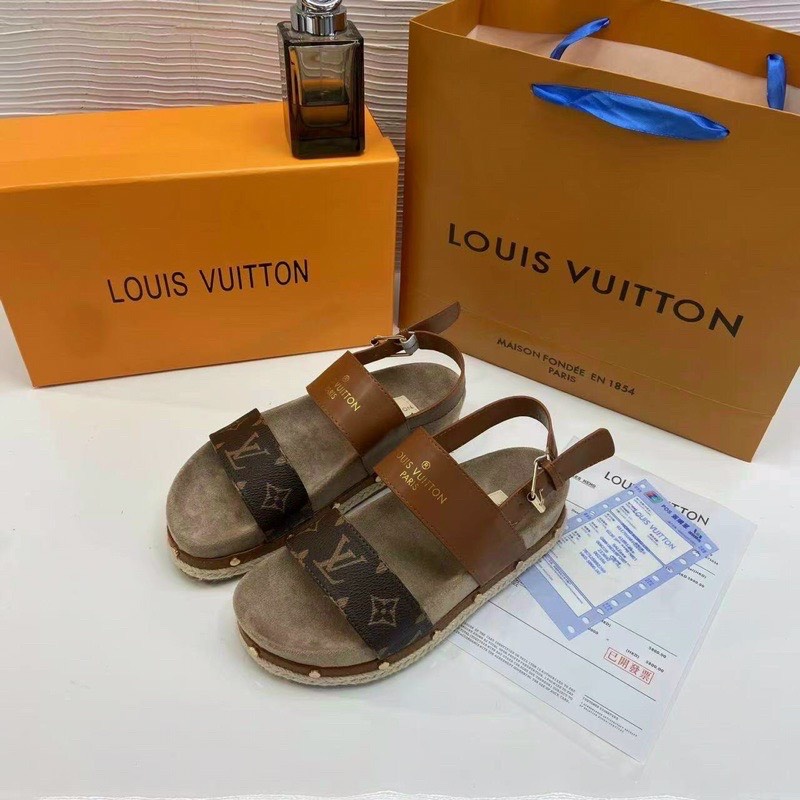 Dép Nữ Dép Lê Nữ LV Đế Cói 2 Quai Ngang Hàng Loại 1 Các Màu Thời Trang Giá Tốt Size 35-38