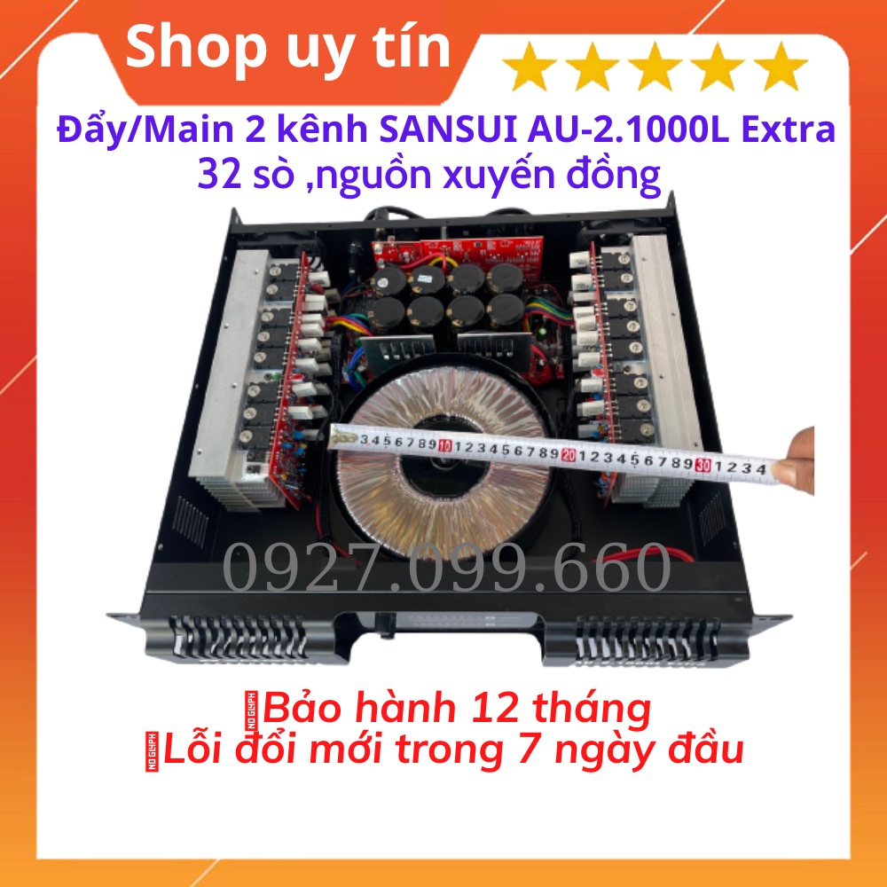 Cục đẩy 2 kênh Sansui AU-2.1000L Extral 32 sò cao cấp 2x800w/Kênh - 32 sò dùng cho gia đình, Nhập Khẩu nguyên chiếc
