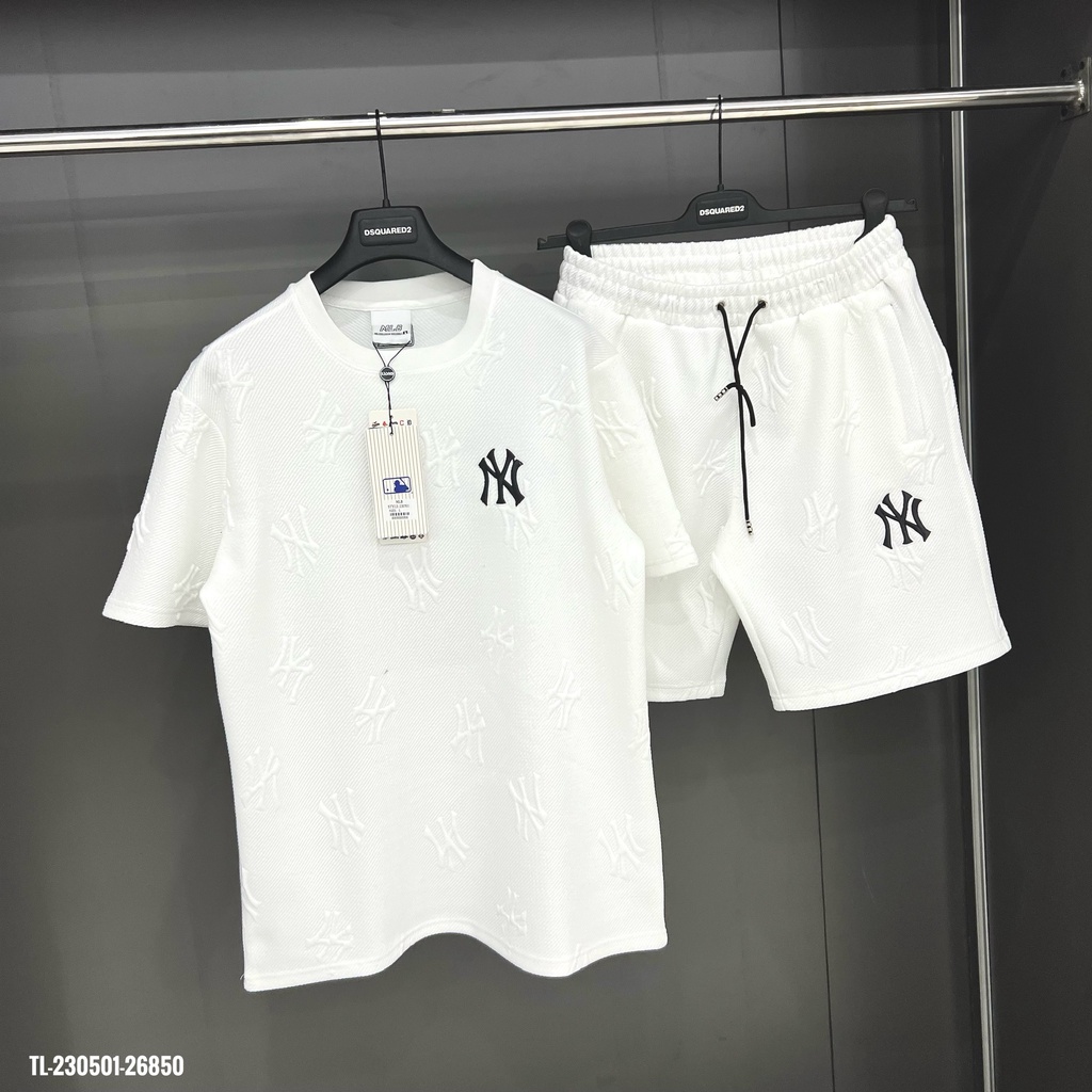 🔥Hot🔥Bộ MLB trơn vân nổi thiết kế hot trend Nam nữ New 2023